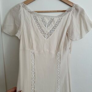 Reformation Ivory Lace Detail Top